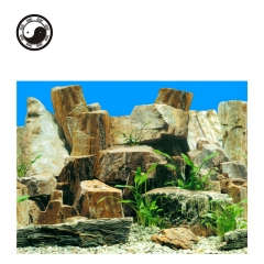 14自然水族9023叠彩石 单面背景画(薄画) 30CM